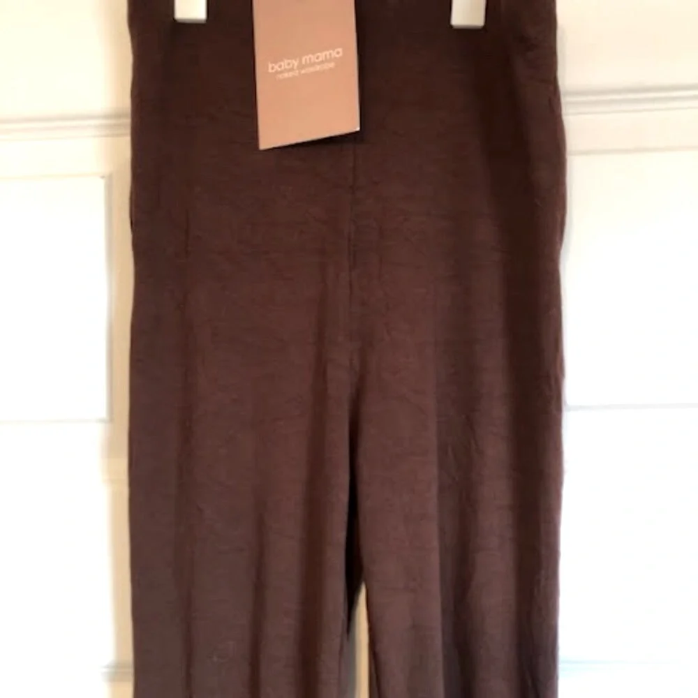 NWT Naked Wardrobe Baby Mama Maternity Leggings Chocolate Brown Size S - Picture 3 of 4